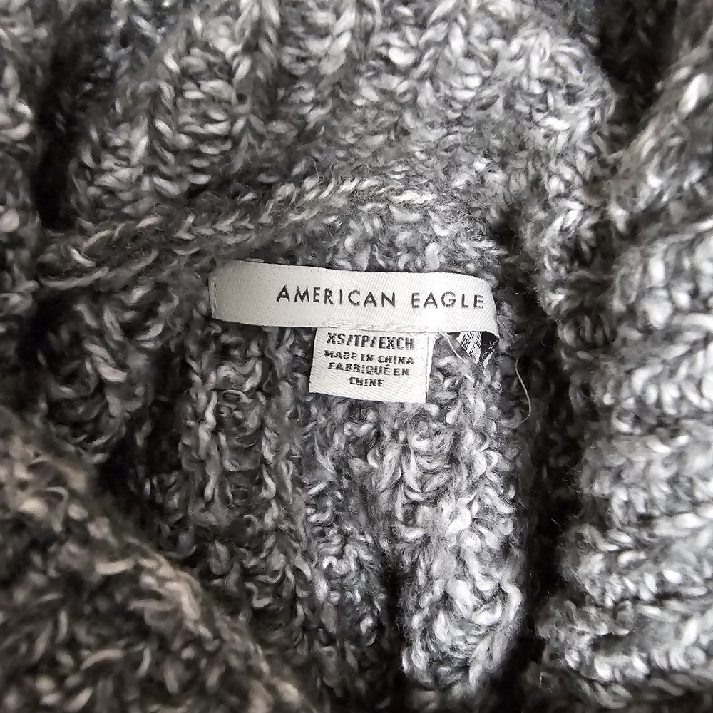 American Eagle Gray Marled Mockneck Oversized Sweater Size XS - Picture 5 of 8